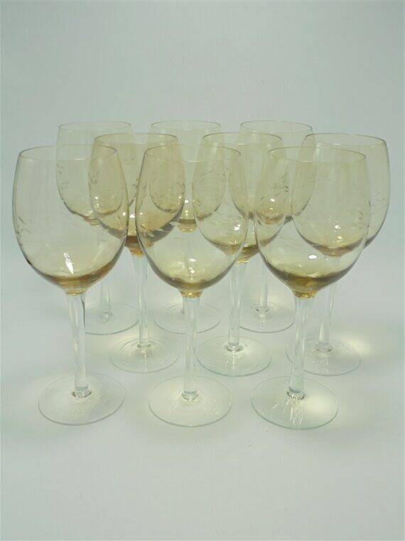 Set of 9 stemmed glasses