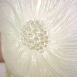 Champagne bucket, Art Deco style and period, thick, molded, frosted crystal