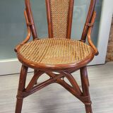 Vintage rattan and cane bistro chair