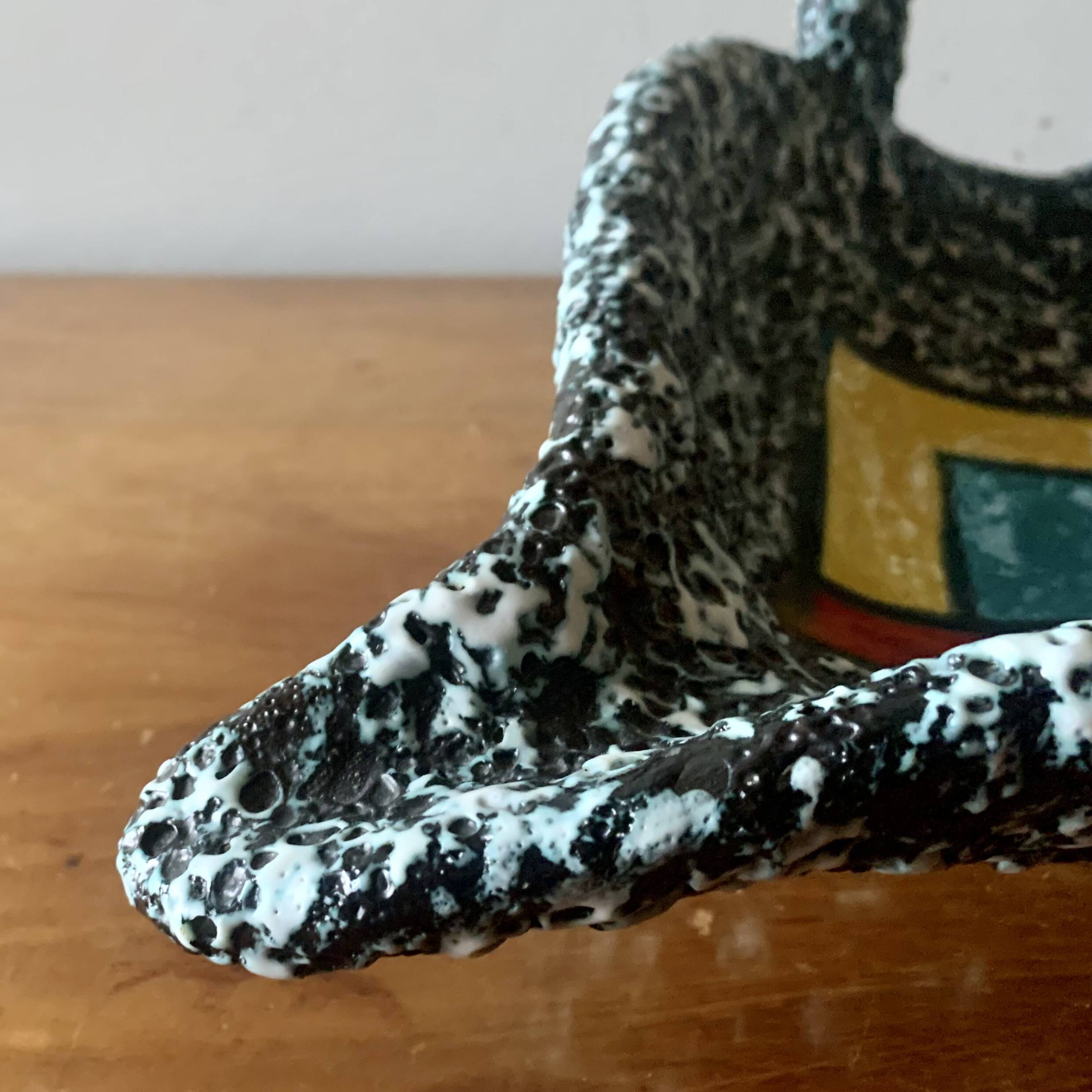 Large vintage Vallauris pocket bowl - Ecume de Mer - free form