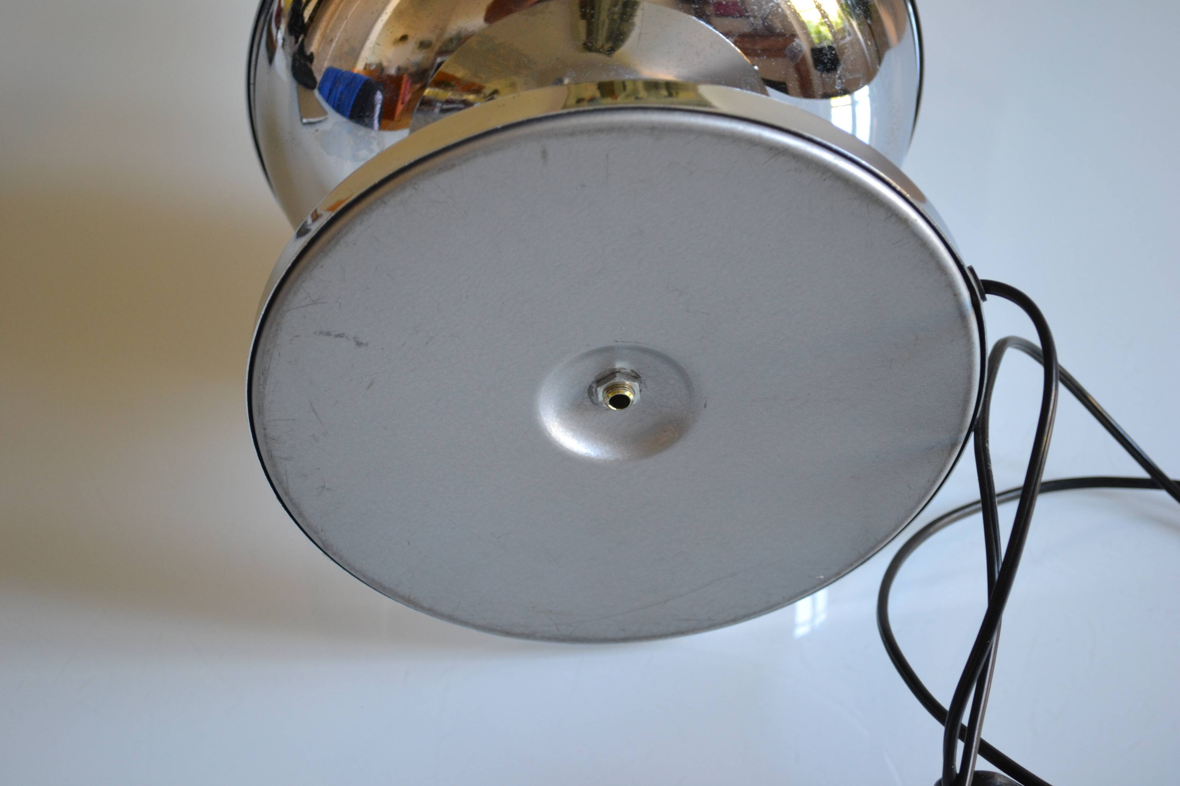 Large chrome metal lamp base 1970s vintage 70's space age