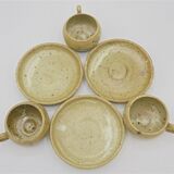 Set of 3 coffee cups in sandstone