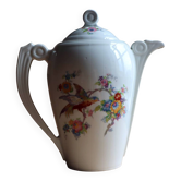 Large vintage porcelain jug / coffee pot – Paradise bird decoration