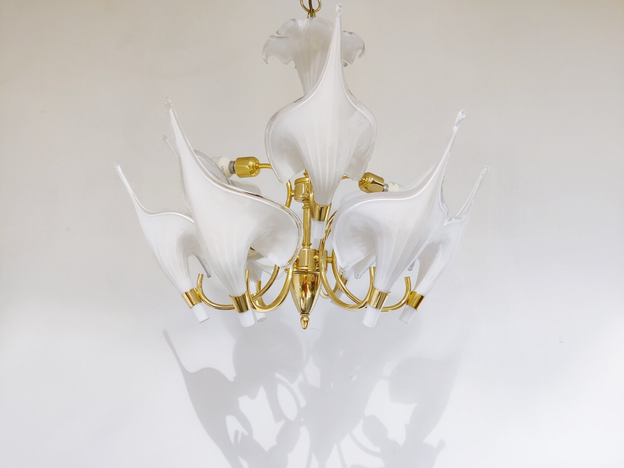 Murano Glass Canna Lily Chandelier, 1970s
