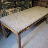 Long school table from the 50s with white top