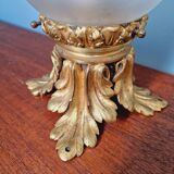 Ceiling light in gilded bronze and crystal globe, early 20th century