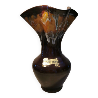 Vase Vallauris structure tulipe marron