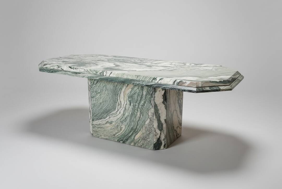 Green marble table Luana