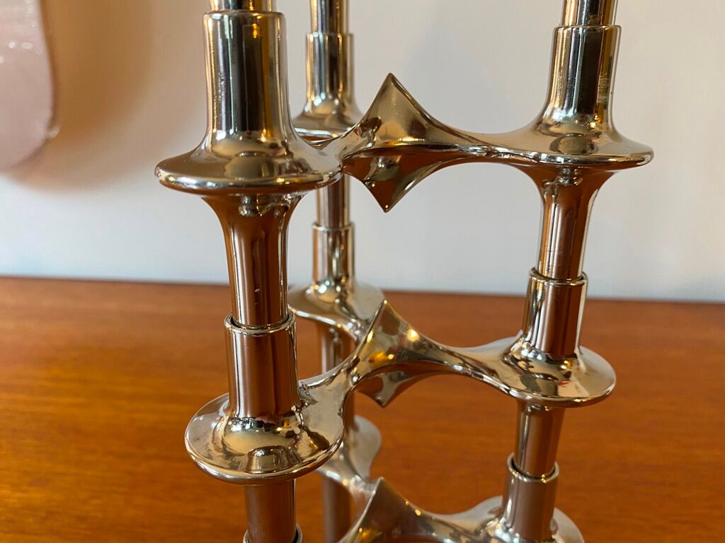 Set of 4 modular candle holders variant Nagel BMF vintage 1970