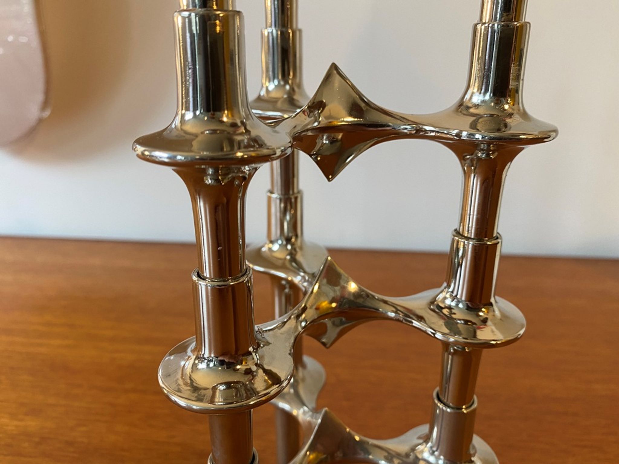 Set of 4 modular candle holders variant Nagel BMF vintage 1970