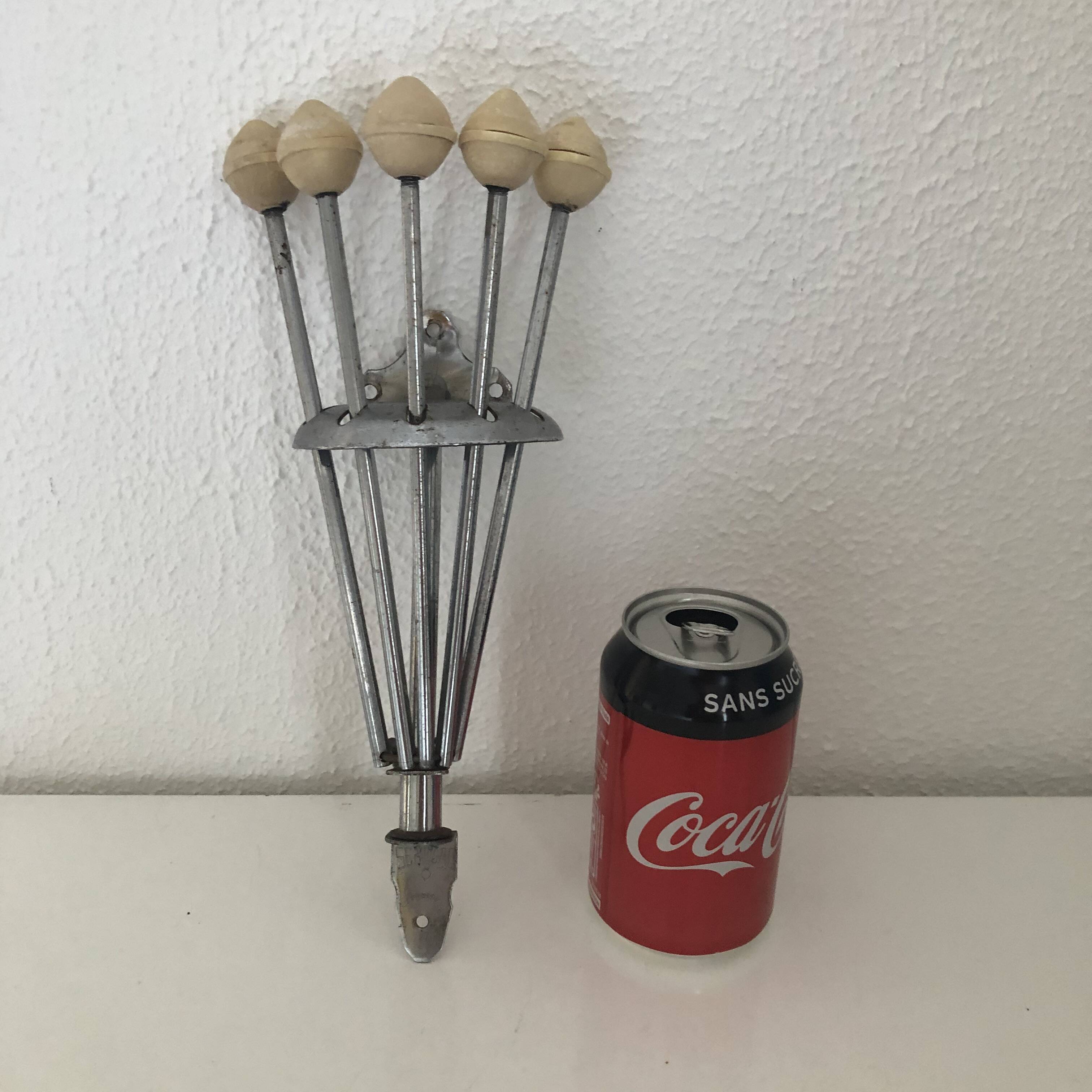 Portemanteau vintage 1960 parapluie torchons Serjac ivoire - 28 cm