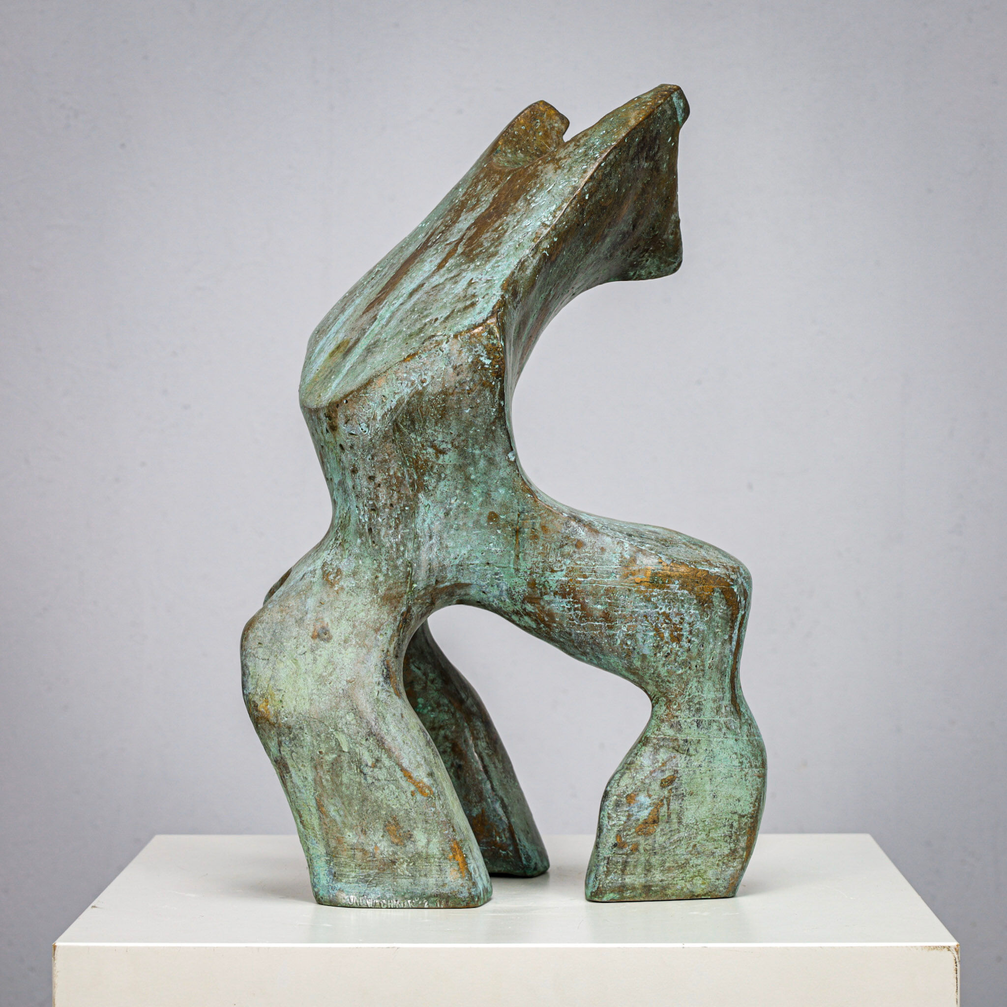 Patinated biomorphic bronze sculpture by Jacob Hordijk, 1990s