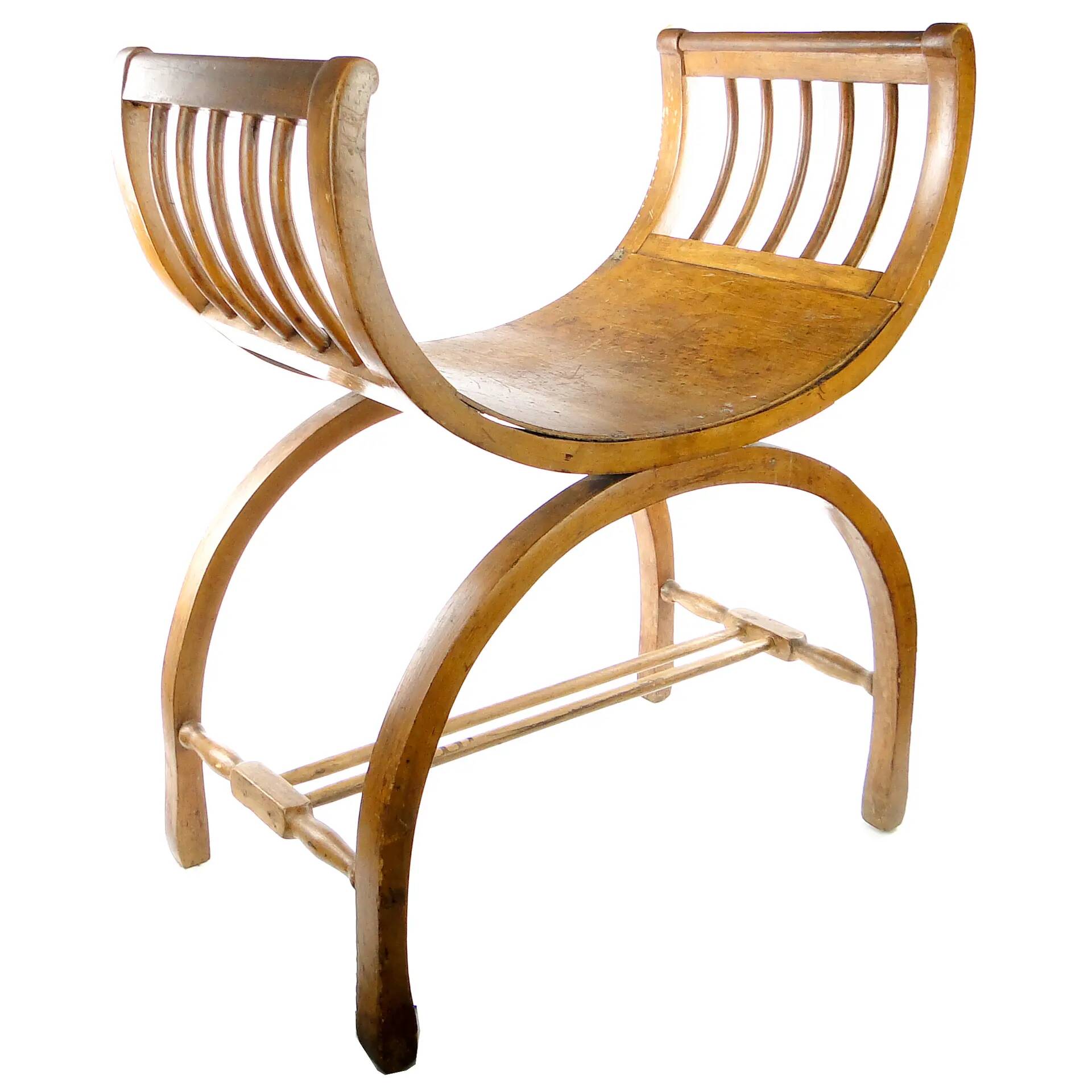 Chaise de type gondole Empire, en bois, Pologne, début du 20e siècle