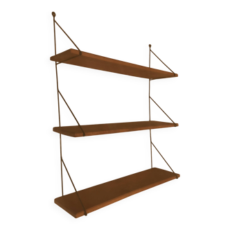 Vintage three-tier string wall shelf