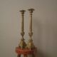 Paire de pique cièrge chandeliers candélabres bougeoirs antique religieux laiton décoration campagne