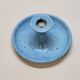 Light blue glazed ceramic candle holder with green speckled signed scorpion stamp