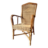Fauteuil rotin adulte vintage