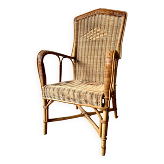 Vintage adult rattan armchair