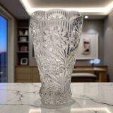 Vintage Molded Glass Vase - Exquisite Floral and Botanical Motifs