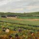 Table oil on canvas the harvest at the Vougeot wall