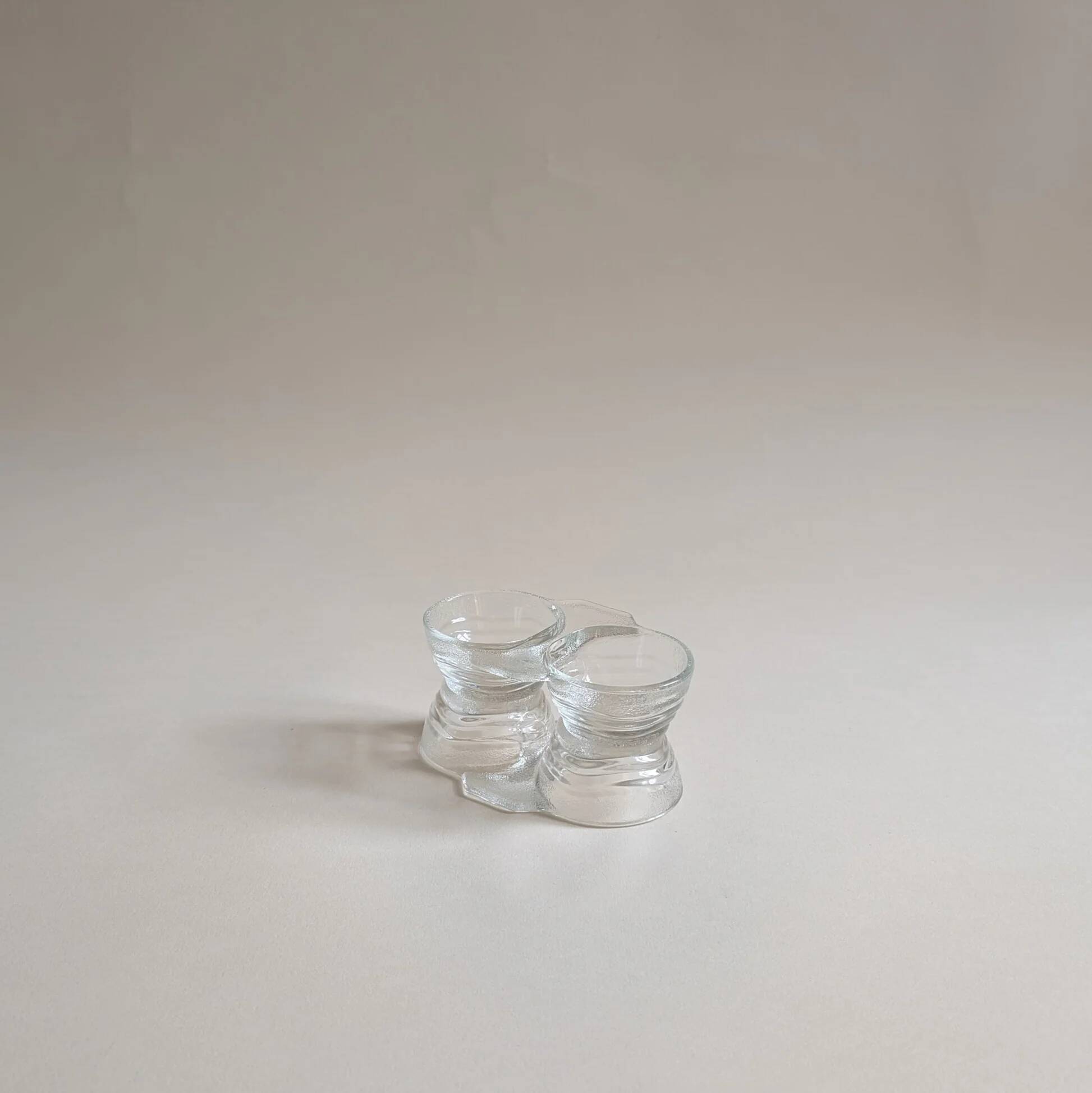 Pair of glass salt and pepper shakers