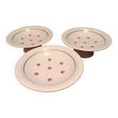 3 plats de service coupe à fruits porcelaine Babel