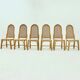 Set of 6 bamboo and webbing dining chairs 1970s
