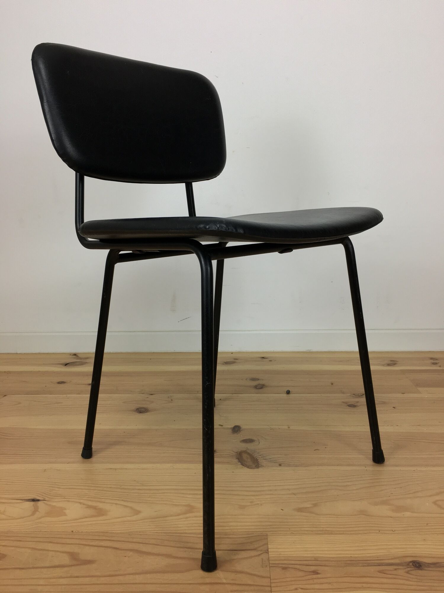 Airborne chair, Carolina Prefacto, 1950, metal and black skai