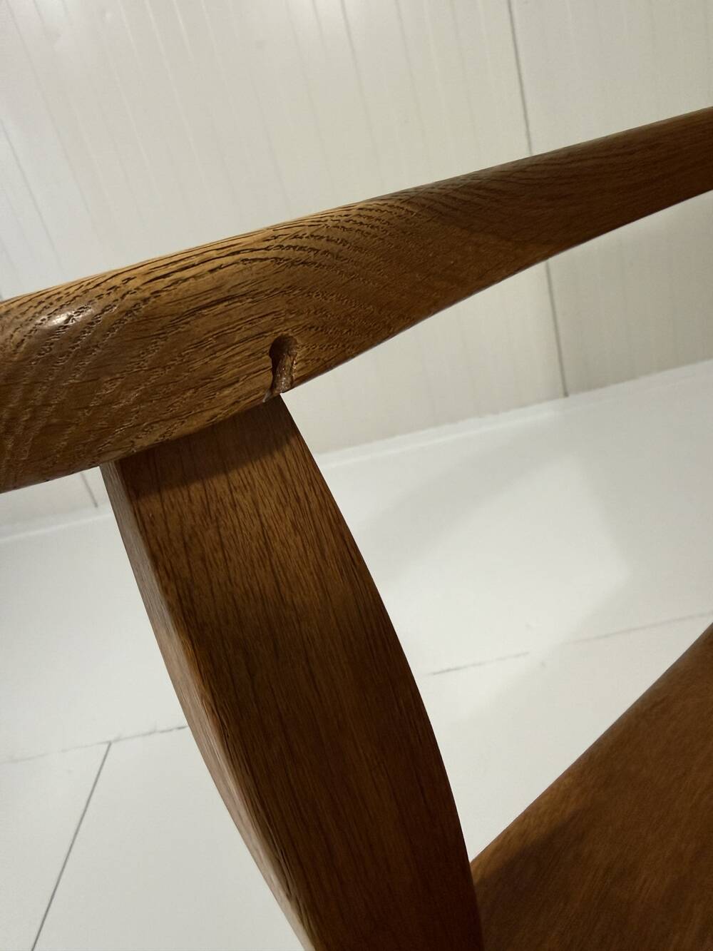 Rustic brutalist arm chair solid oak 1960’s