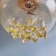 Pair of Space Age Pendant Lights in Yellow Clear Glass, 1960s-70s