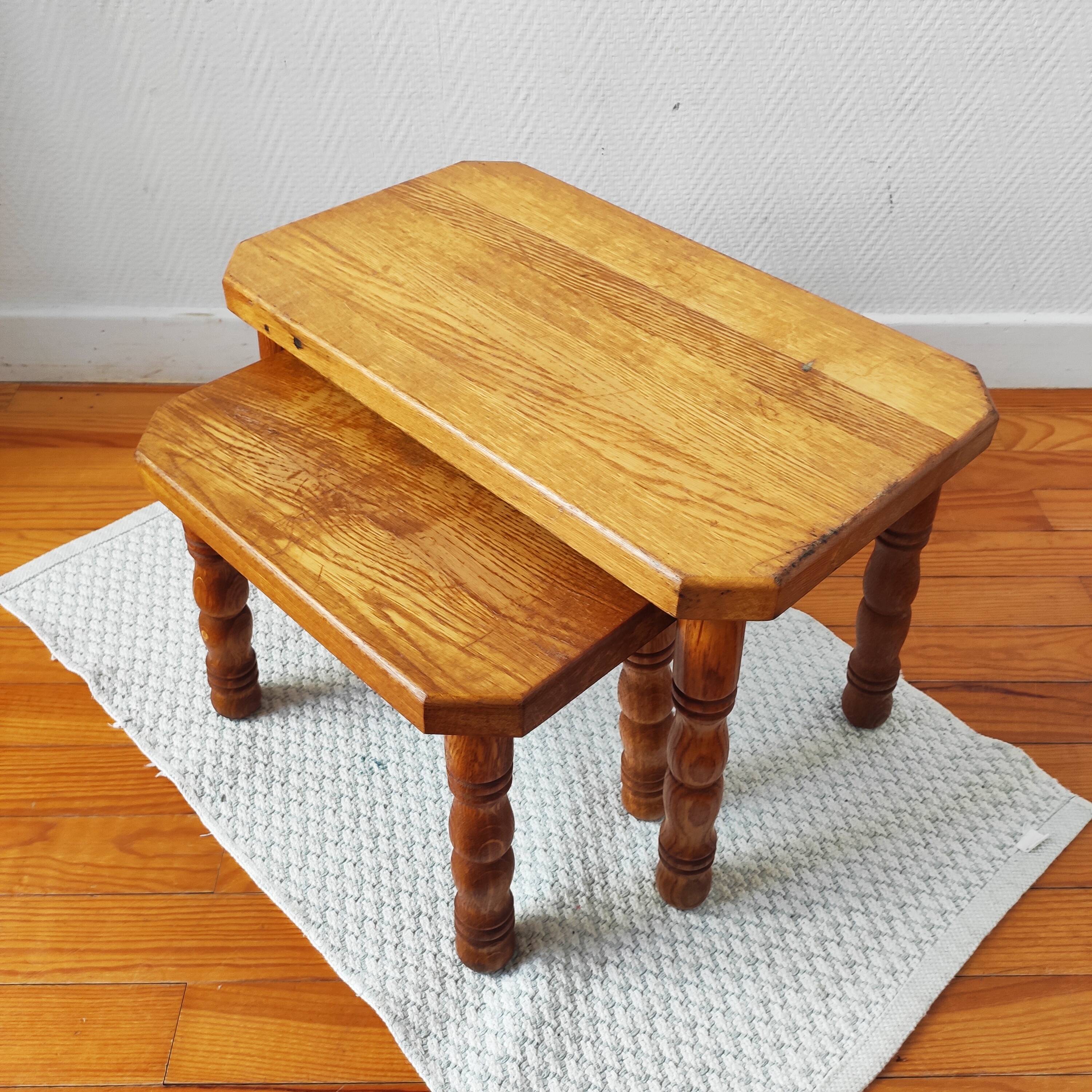 Danish nesting coffee tables in solid wood – Vintage