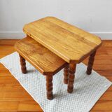 Danish nesting coffee tables in solid wood – Vintage