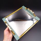 Small wooden metal top and mirror around 1950