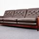 Rosewood and calf leather canapé from the 1960s, Rodeio by Jean Gillon, 1968.