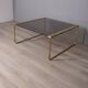 Vintage 1960s italian design brass and glass coffee table