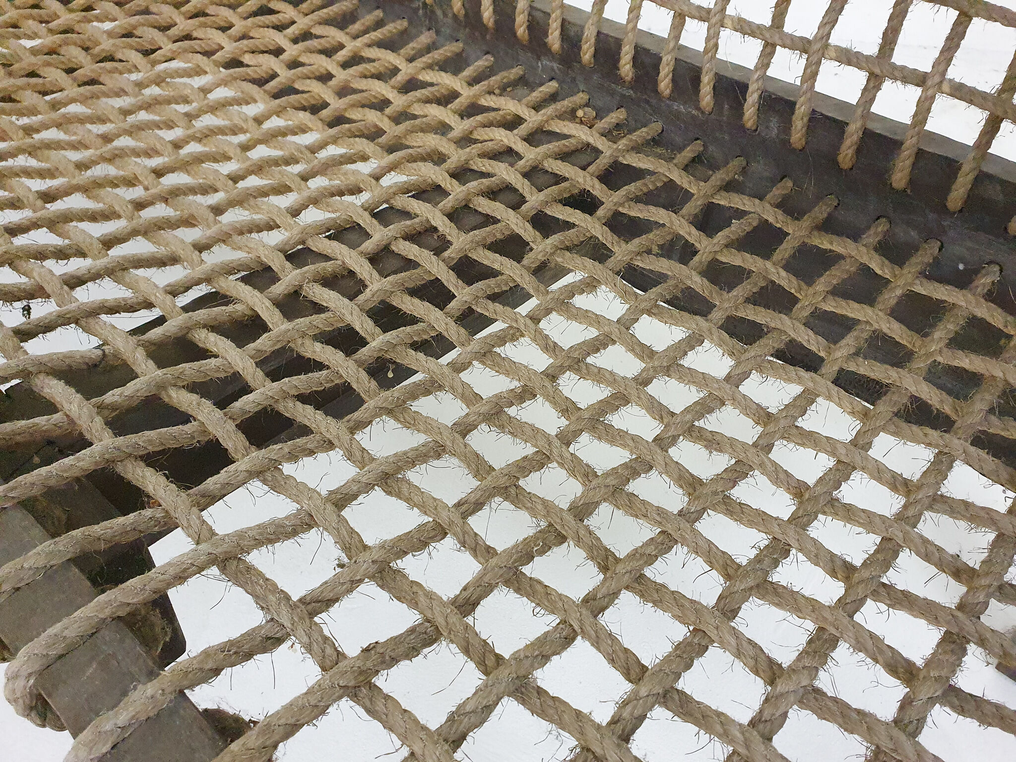 Solid oak and rope sofa, Netherlands 1960's