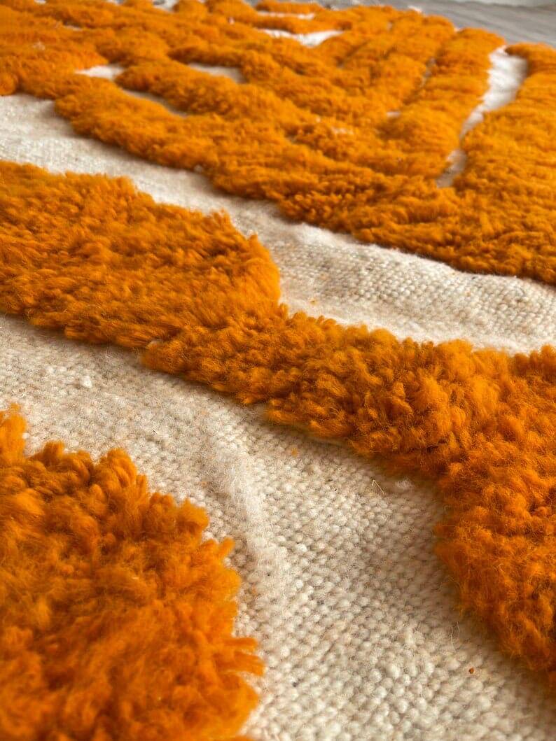 Handmade pure wool Moroccan rug size 1.4/2.6 m