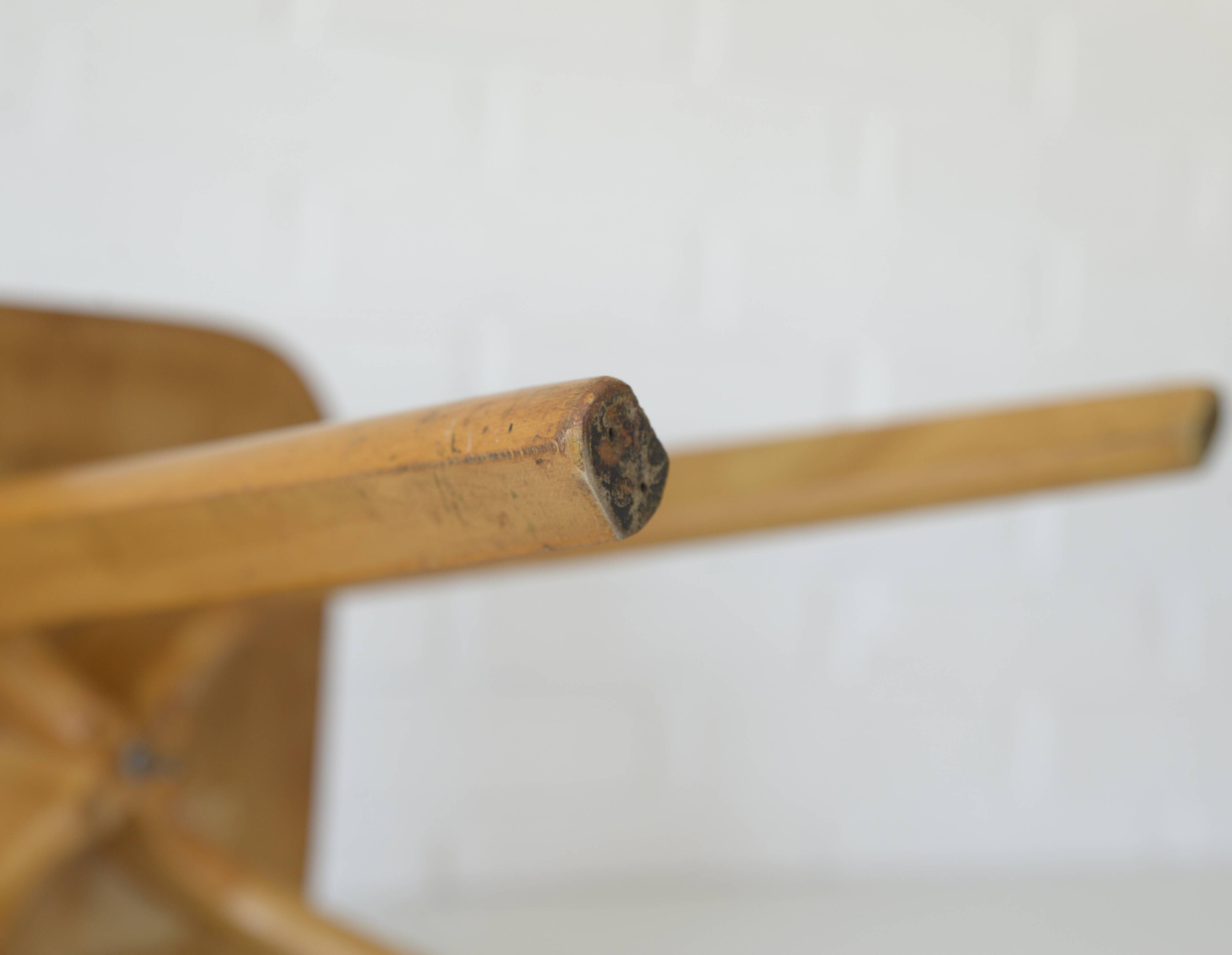 Vintage kitchen wooden stool mid-century modern side table 1950s