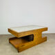 Brutalist coffee table made of solid wood from the 1970s.