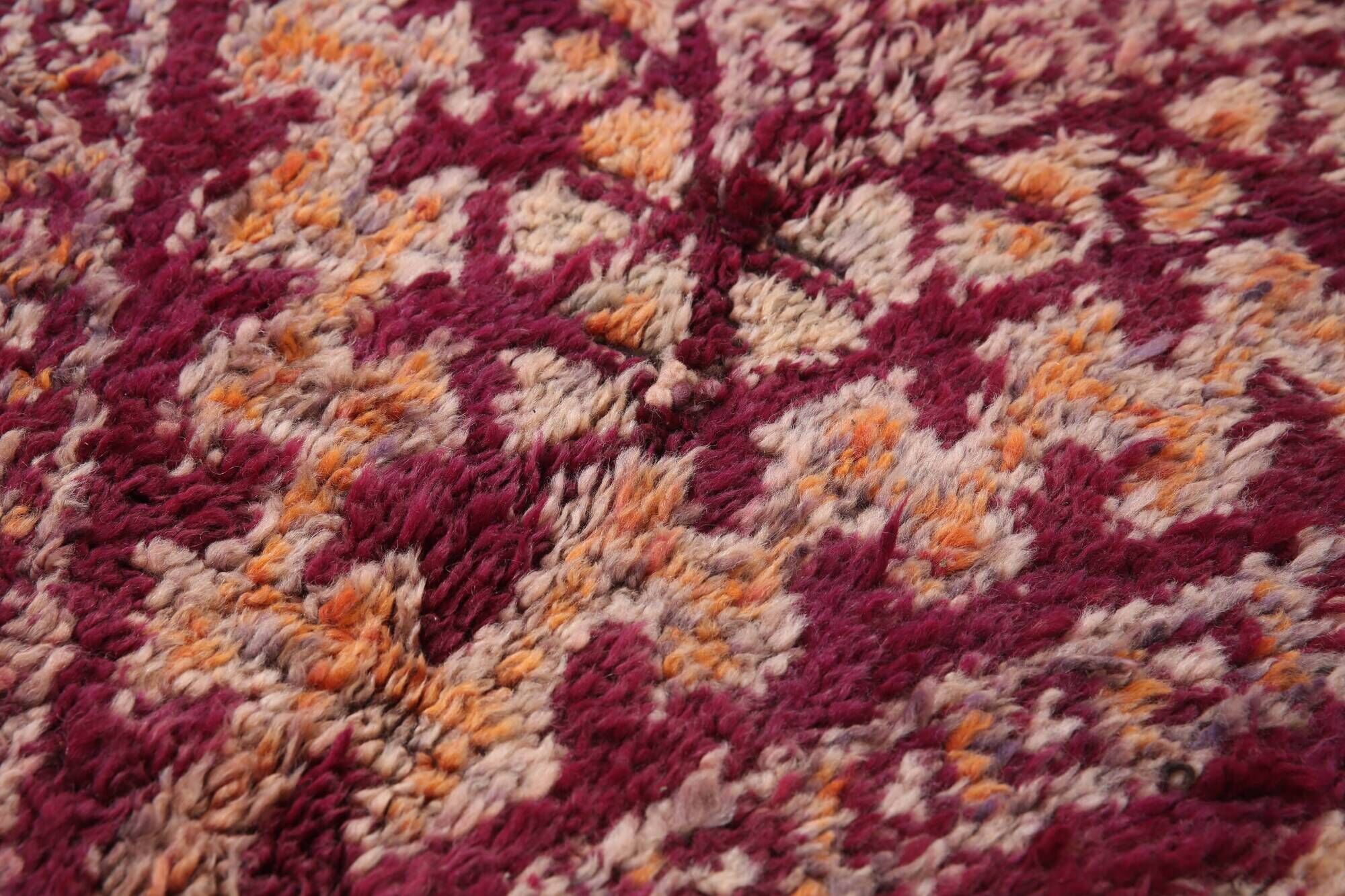 Burgundy Vintage Moroccan rug 183 x 321 cm - Berber Wool Rug - Handmade Rug