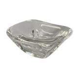 Individual ashtray in colorless crystal signed daum france followed by a cross of lorraine