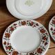 Six vintage English fine porcelain dessert plates