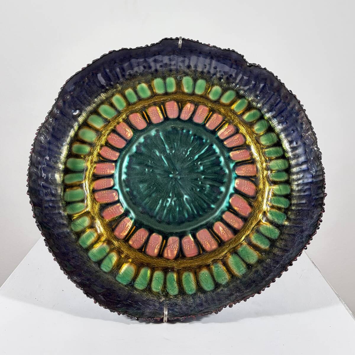 Multicolored Enameled Copper Vase