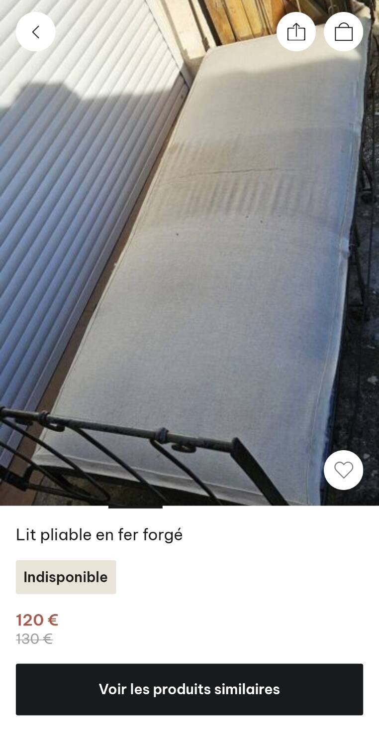 Folding wrought iron bed