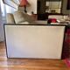 Sofa 2 seaters White leather and wood
