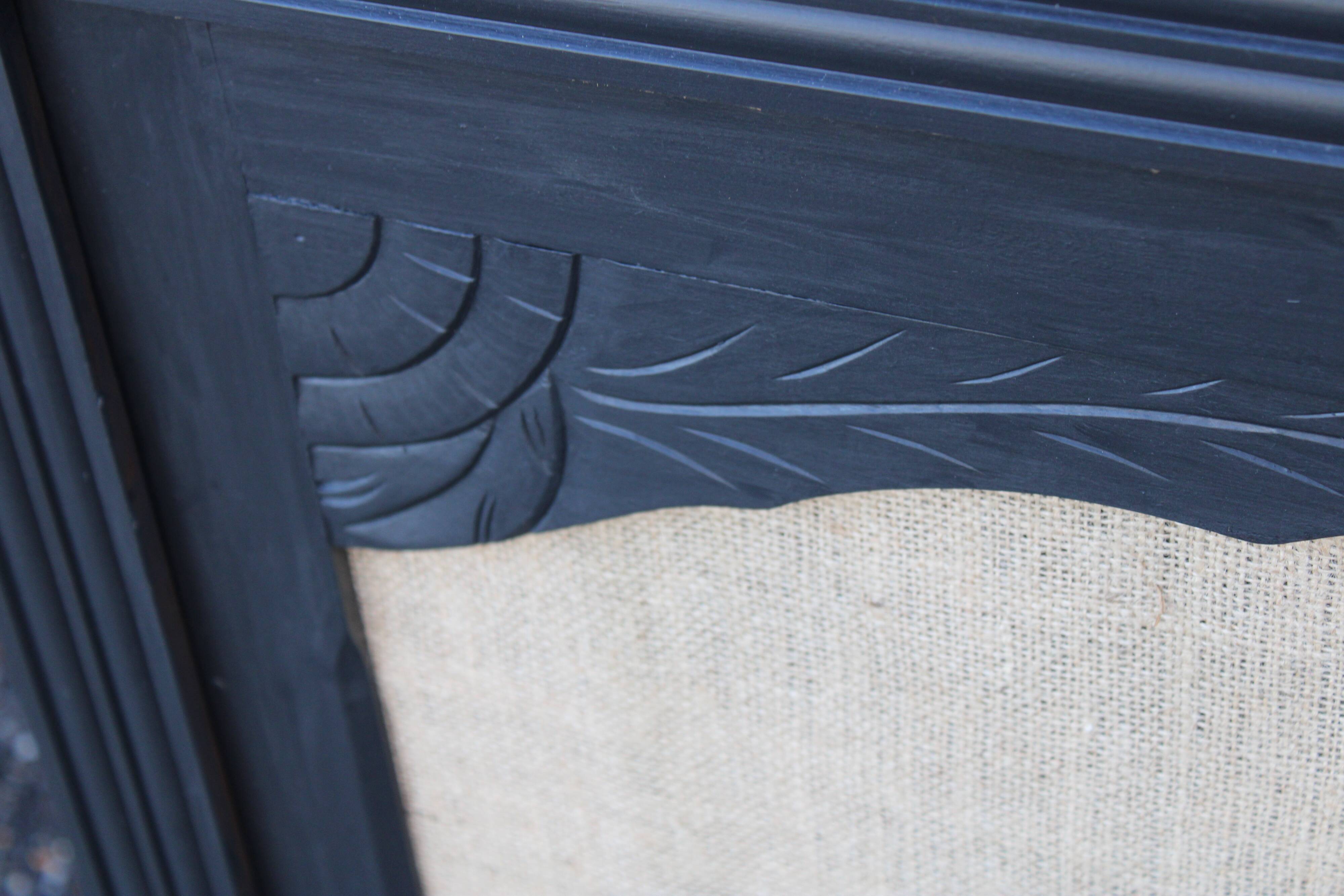 Wooden and jute sideboard