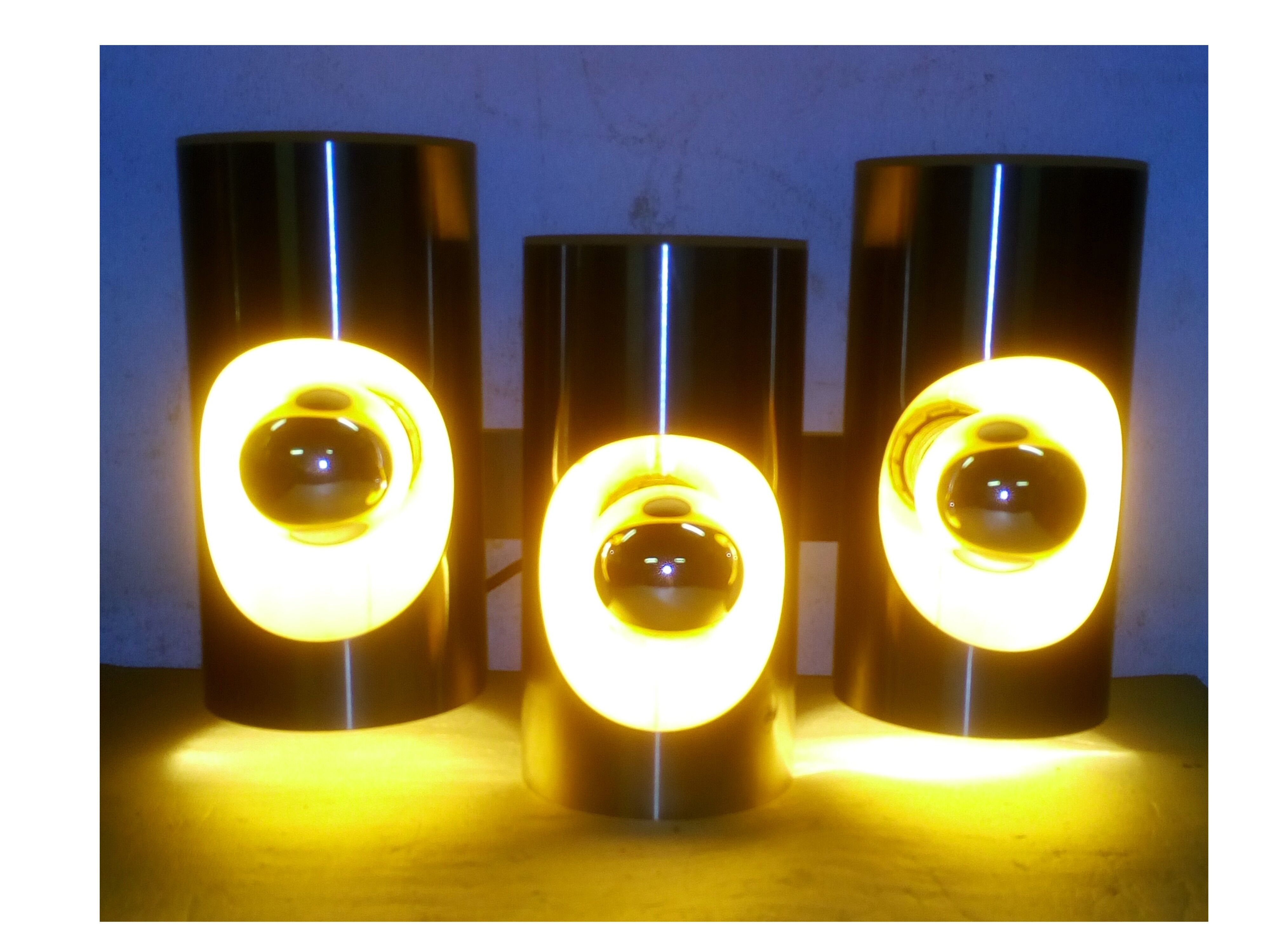 Triple wall lights Editions Pierre Disderot typical 70s
