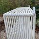 Vintage white rattan wall shelf
