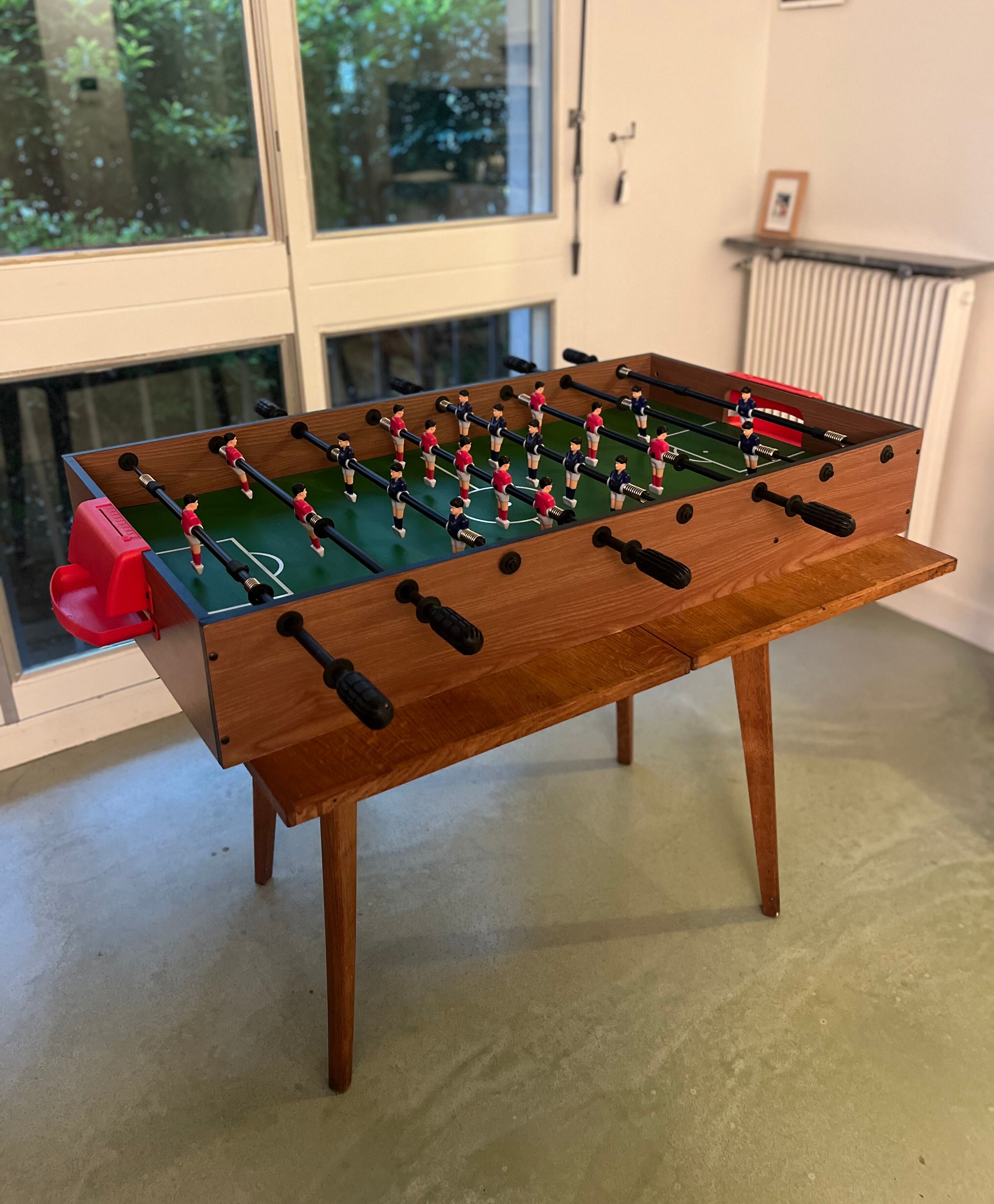 Wooden mobile foosball table