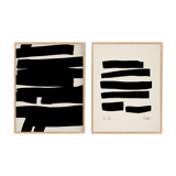 Framed set of two abstract giclee prints, 50x70